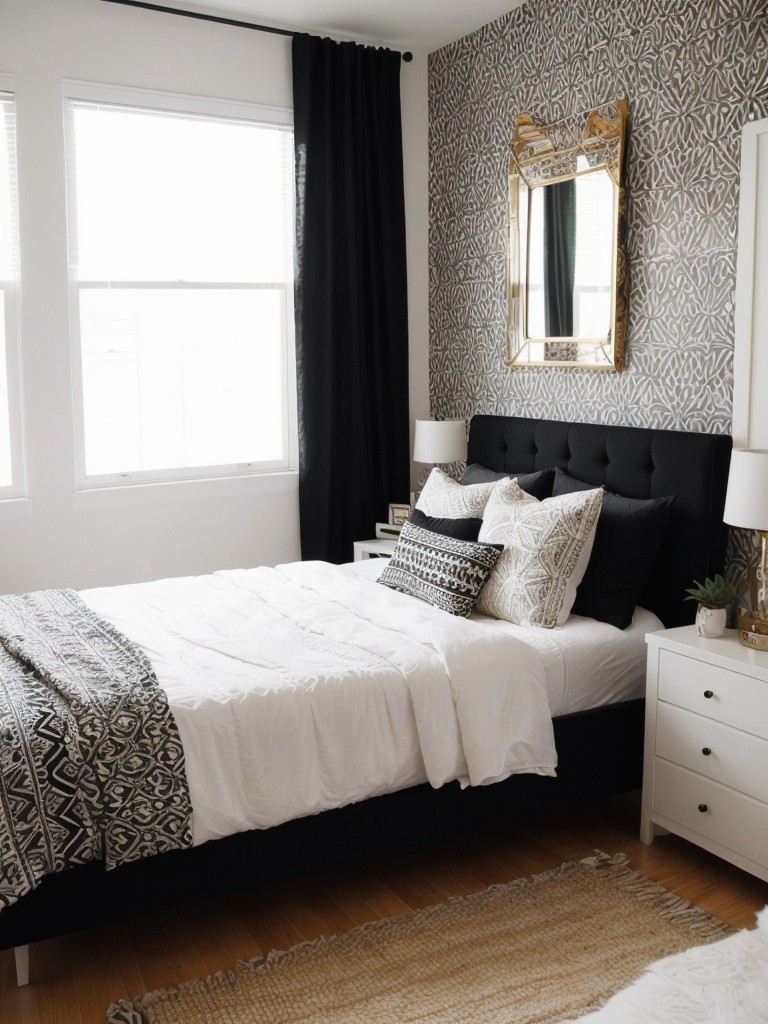 Modern Chic: Black and White Bohemian Bedroom Makeover!