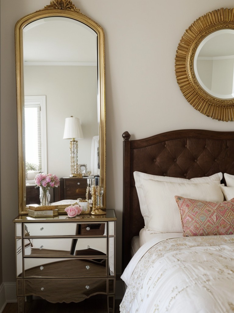 Mirrored Furnishings for a Glamorous and Luxurious Apartment Bedroom