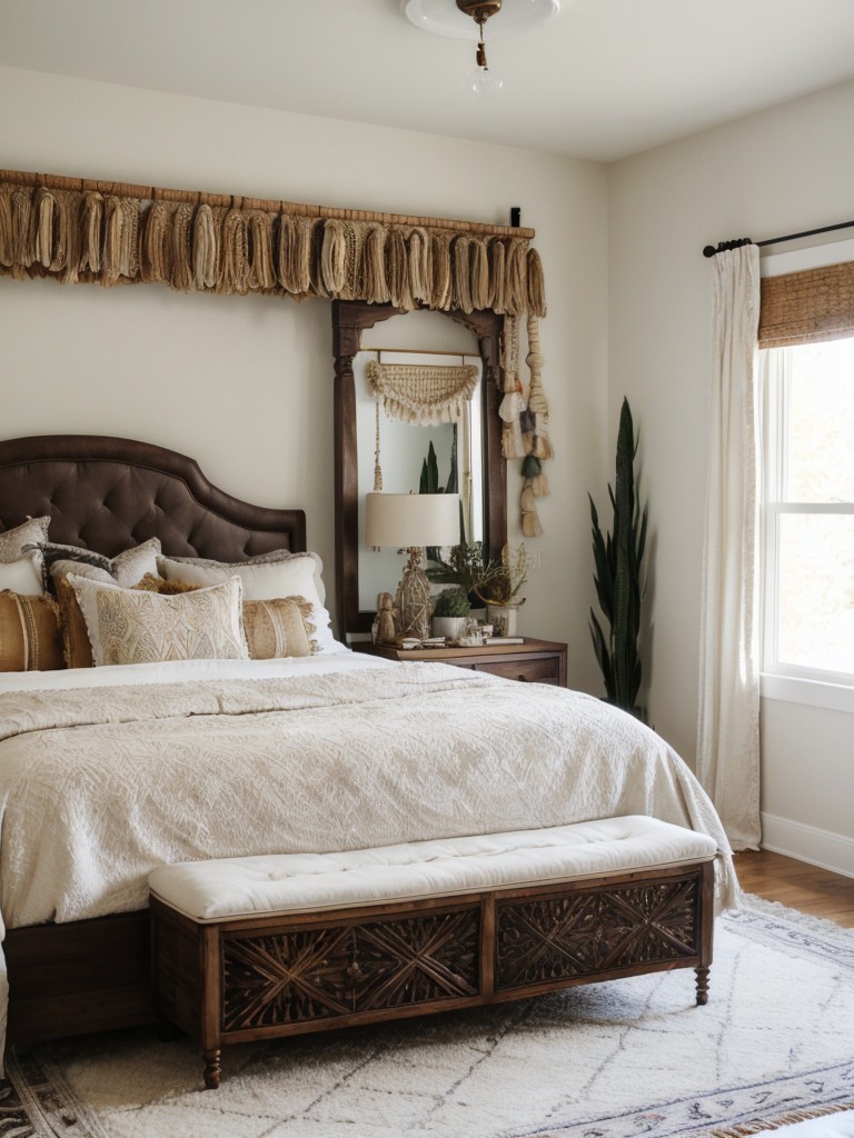 Boho Chic Apartment Bedroom: Upgrade Your Space with a Stunning Headboard!