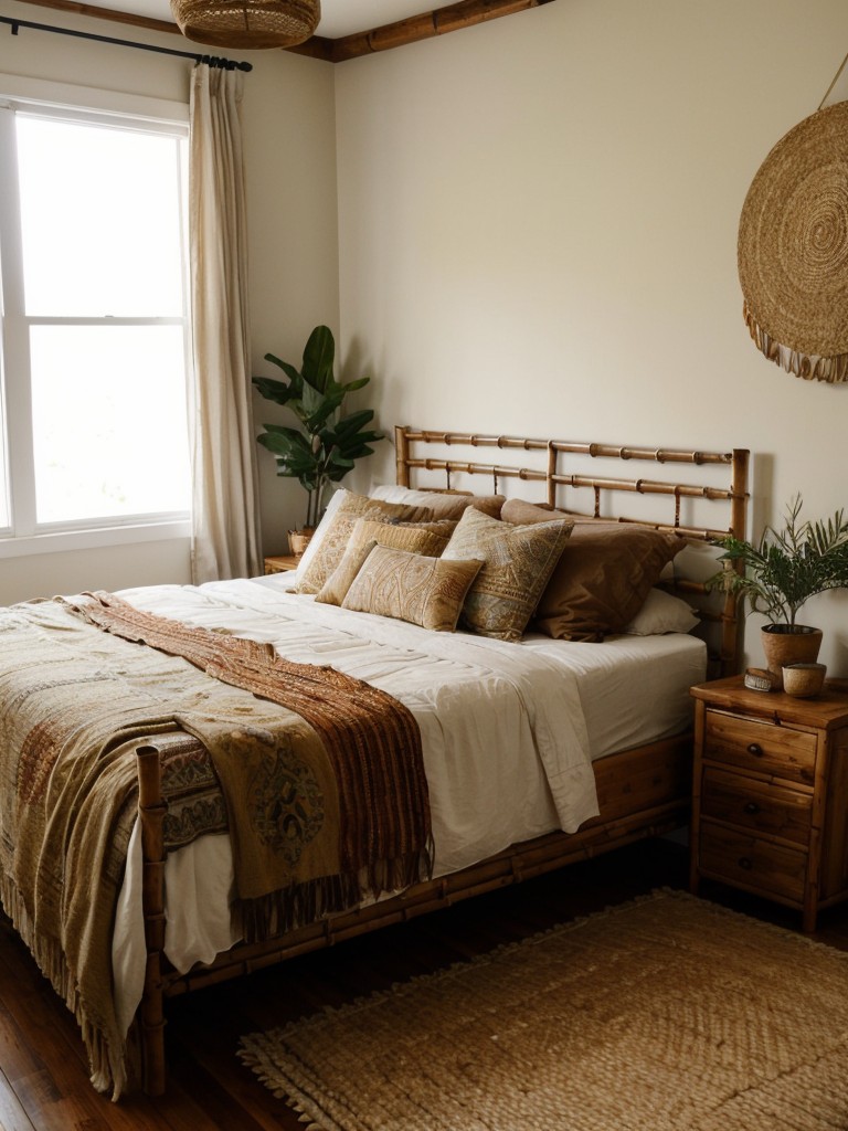 Boho Chic Apartment: Cozy Retreat with Earthy Bohemian Bedroom Decor!