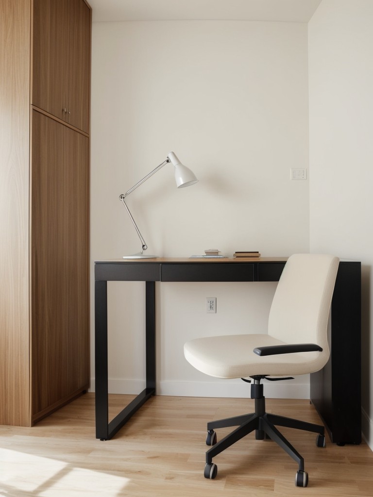 Create a Minimalist Workspace with Hidden Storage for your Apartment