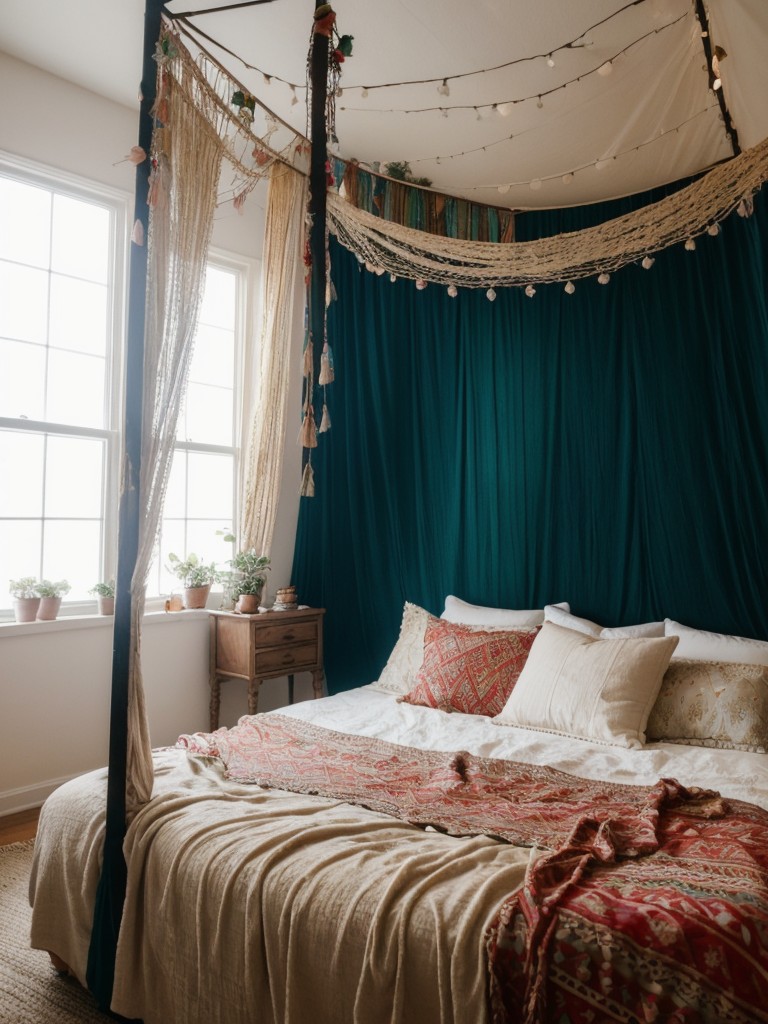 Whimsical String Lights: Dreamy Boho Bedroom Decor