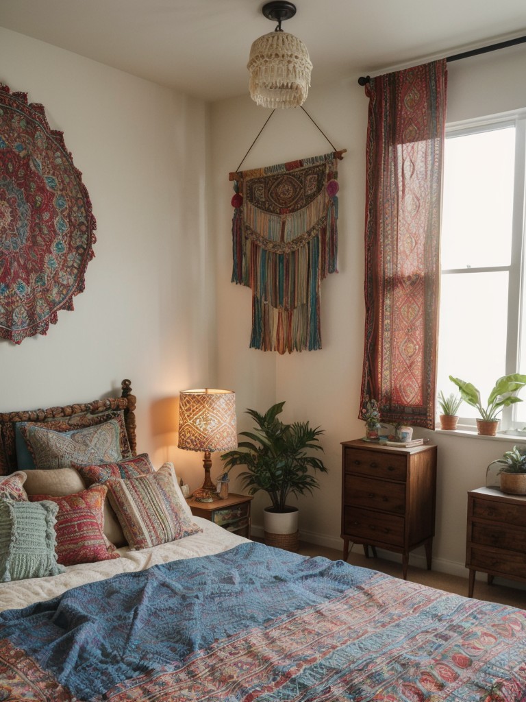 Vibrant Tapestry Drama: A Boho Bedroom must-have for Cozy and Artistic Vibes!