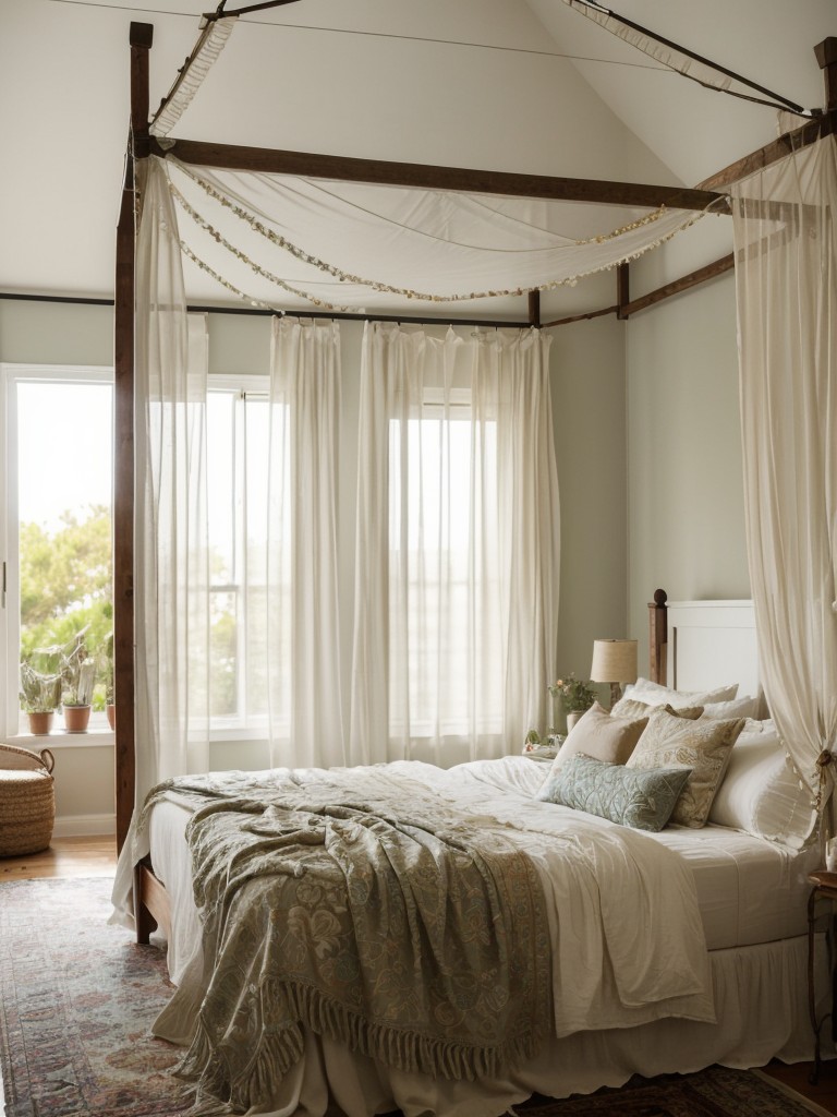 Whimsical Canopy Bed: Transform Your Apartment into a Bohemian Oasis!