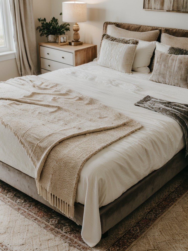 Boho-inspired apartment vibes! Create textured magic in your bedroom decor.