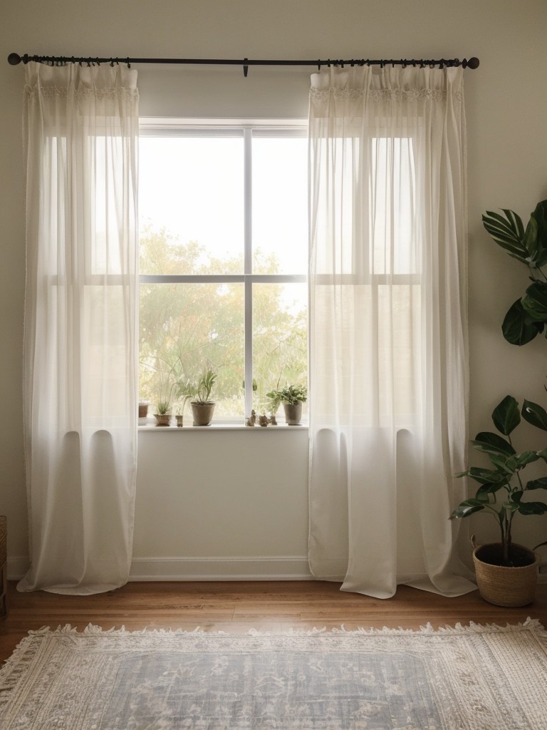 Boho Serenity: Dreamy Apartment with Sheer Curtains