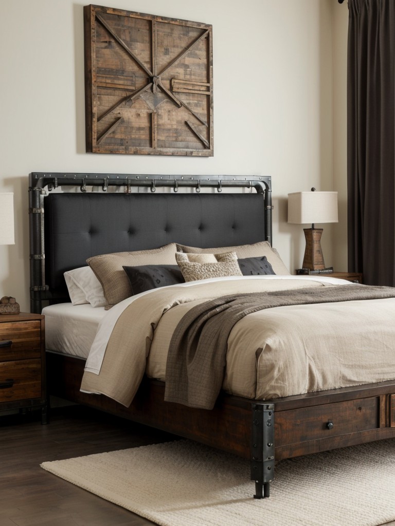 Industrial Charm for Your Bedroom: Elevate with Statement Headboards!