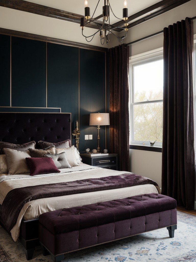 Industrial Chic: Elevate Your Bedroom with Velvet and Jewel Tones