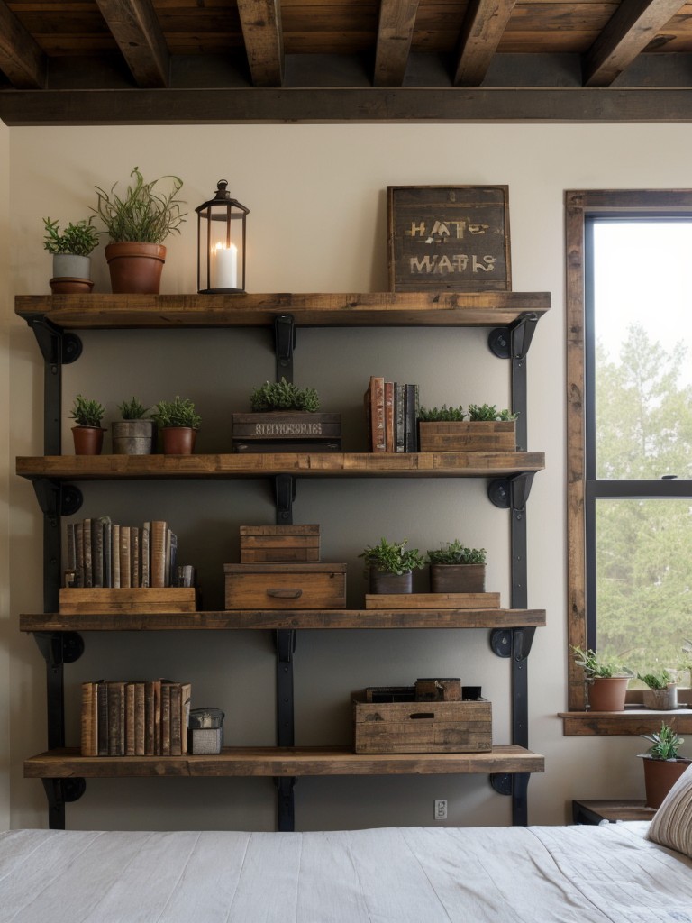 Industrial-Inspired Floating Shelves: Stylish & Functional Apartment Upgrade!