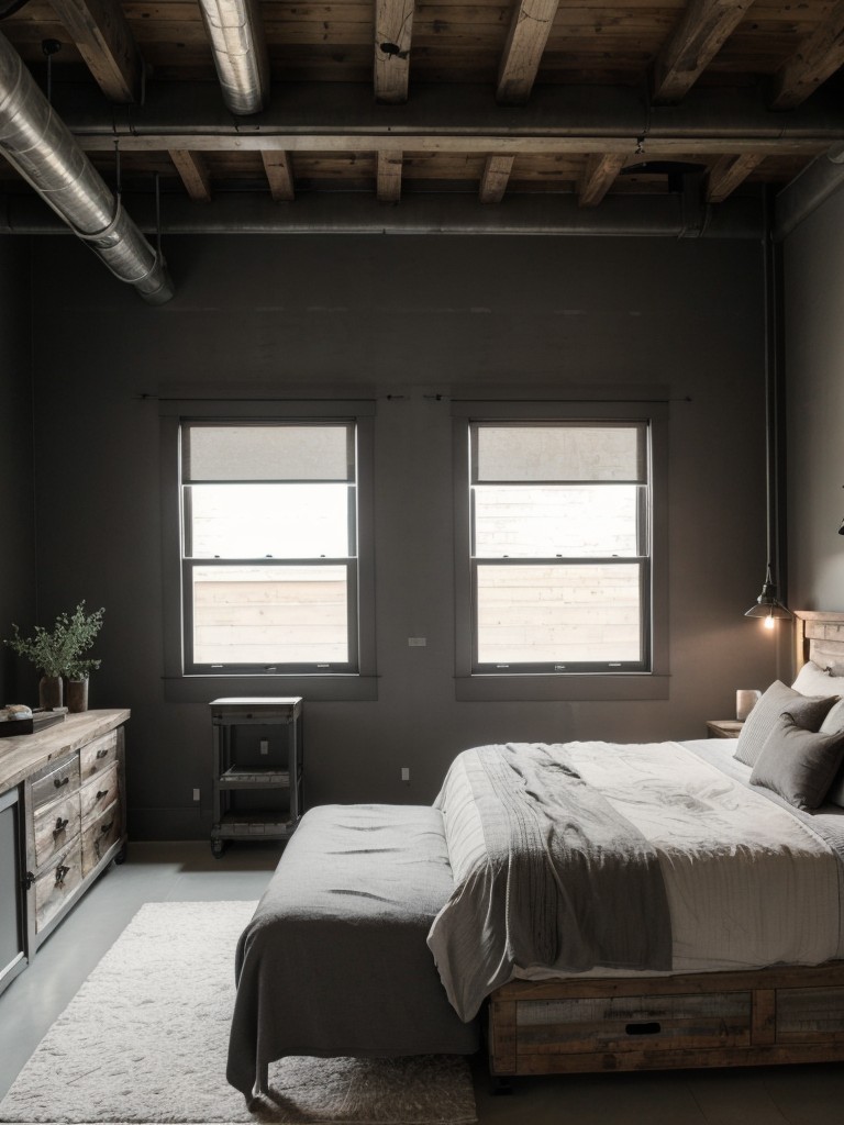 Industrial Bedroom Retreat: Embrace Rustic Charm ?