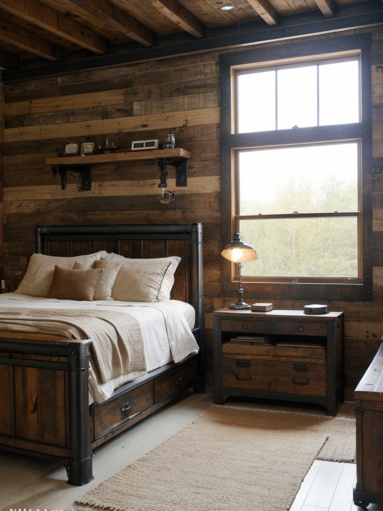 Industrial Bedroom Retreat: Embrace Rustic Charm