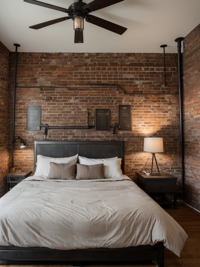 Industrial Chic: Exposed Brick + Metal Bedroom Inspiration