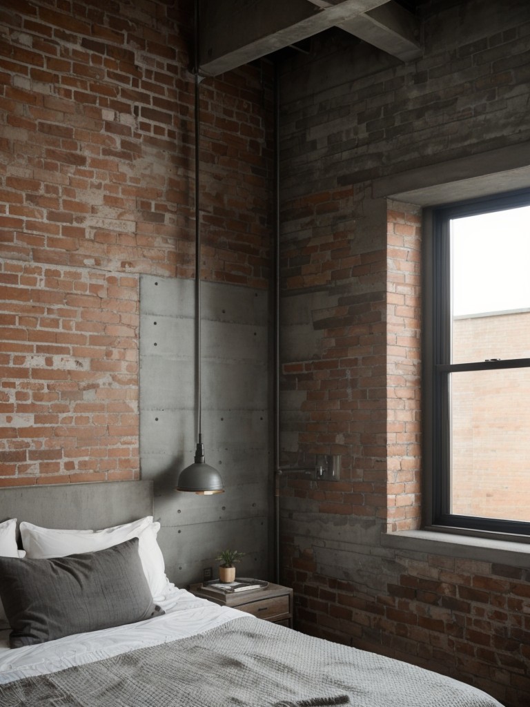 Industrial Chic Bedroom: Exposed Brick & Metal Inspiration