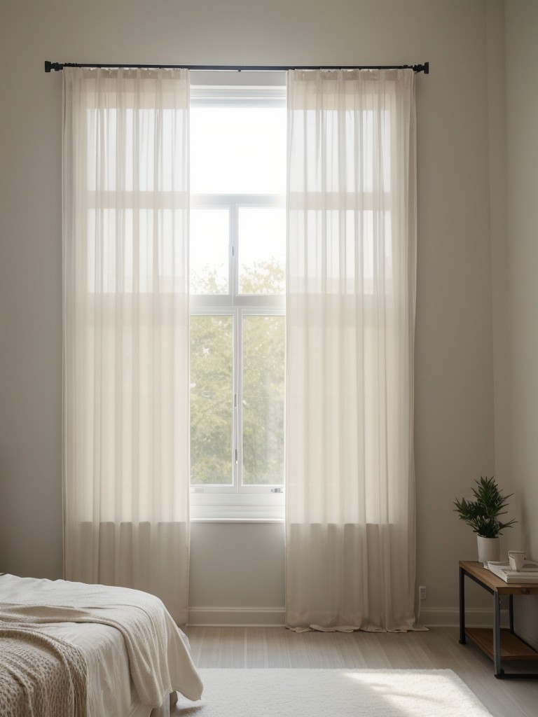 Minimalist Industrial Bedroom: Simple Window Treatments for Light and Privacy