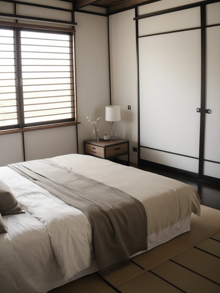 Serene Zen Vibes: Create an Industrial Bedroom Oasis with Japanese-inspired Design