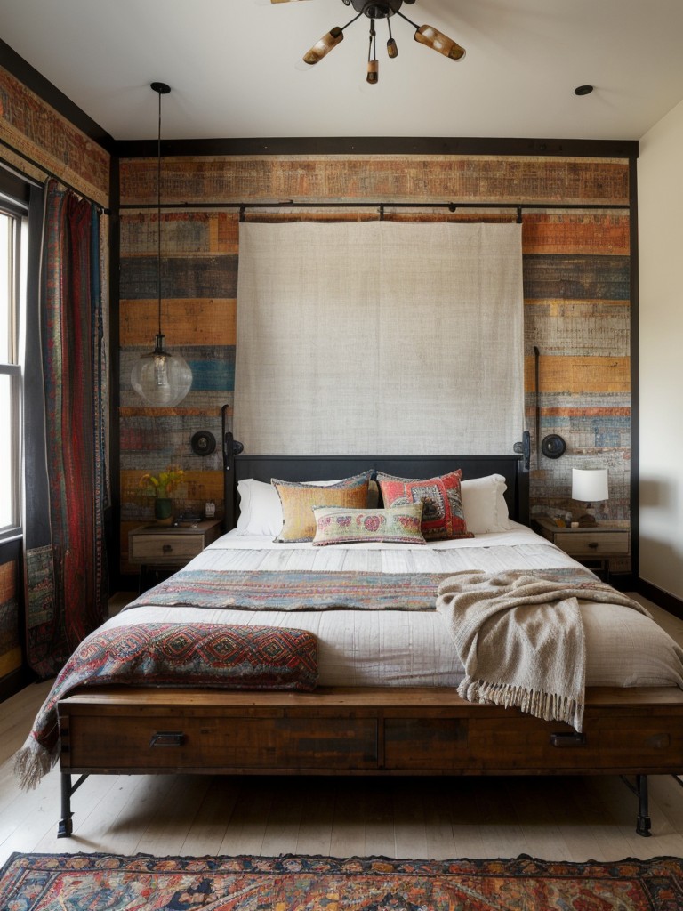 Boho-Chic Industrial Bedroom Ideas: Vibrant & Artistic Apartment Inspiration