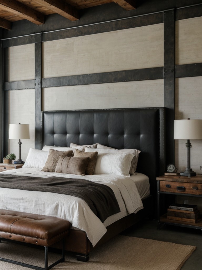 Industrial Apartment Vibes: Add Distressed Leather Touches for a Masculine Bedroom