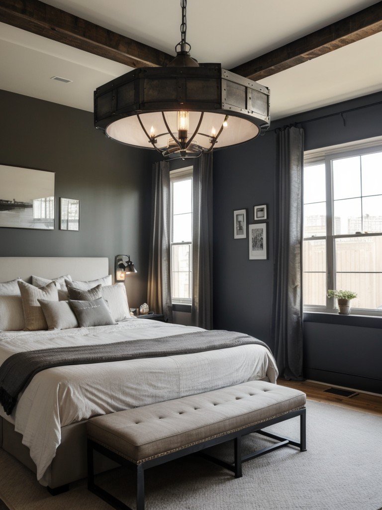 City Chic: Apartment Bedroom Decor with Industrial Flair