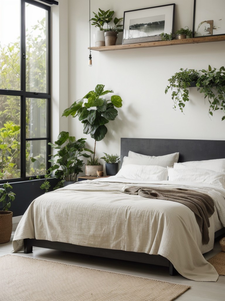 Zen Industrial Bedroom: Serene & Simple. Bring Nature Indoors to Refresh Your Space.