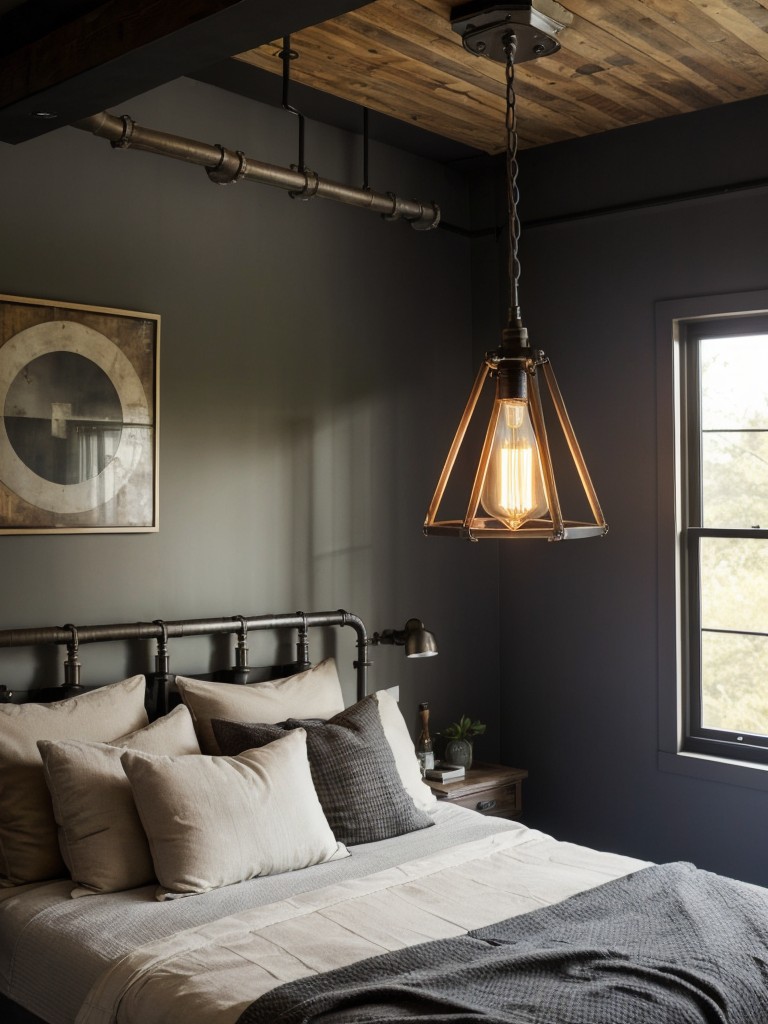 Revive your bedroom decor with industrial chic lighting.