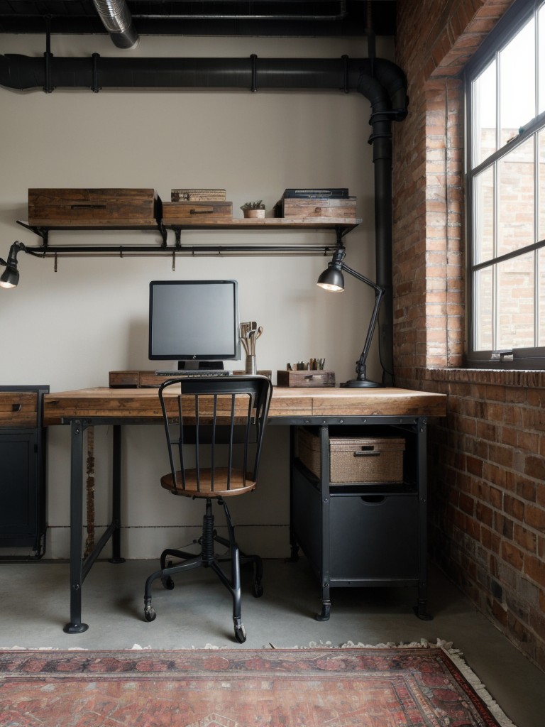 Industrial-Inspired Desk: Elevate Your Apartment with a Metal and Wood Workspace