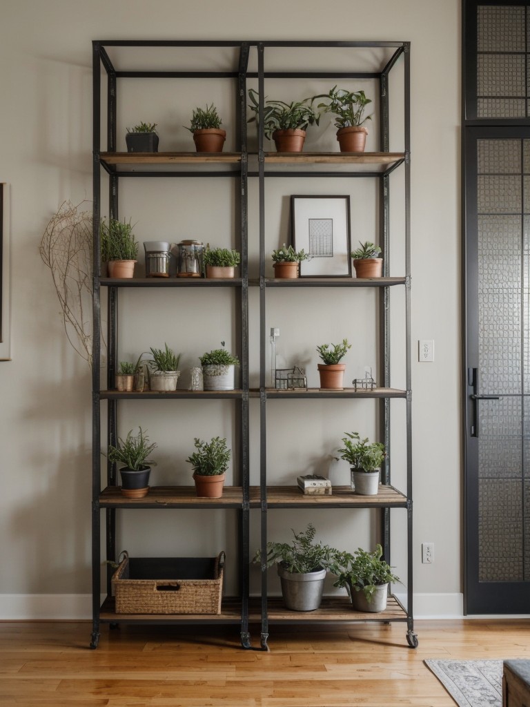 Industrial Charm: Transform Your Apartment with Metal Grid Wall Decor!