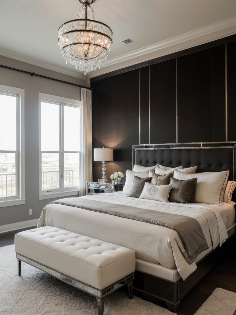 Luxurious Industrial Bedroom: Glamorous Fusion for a Chic Look