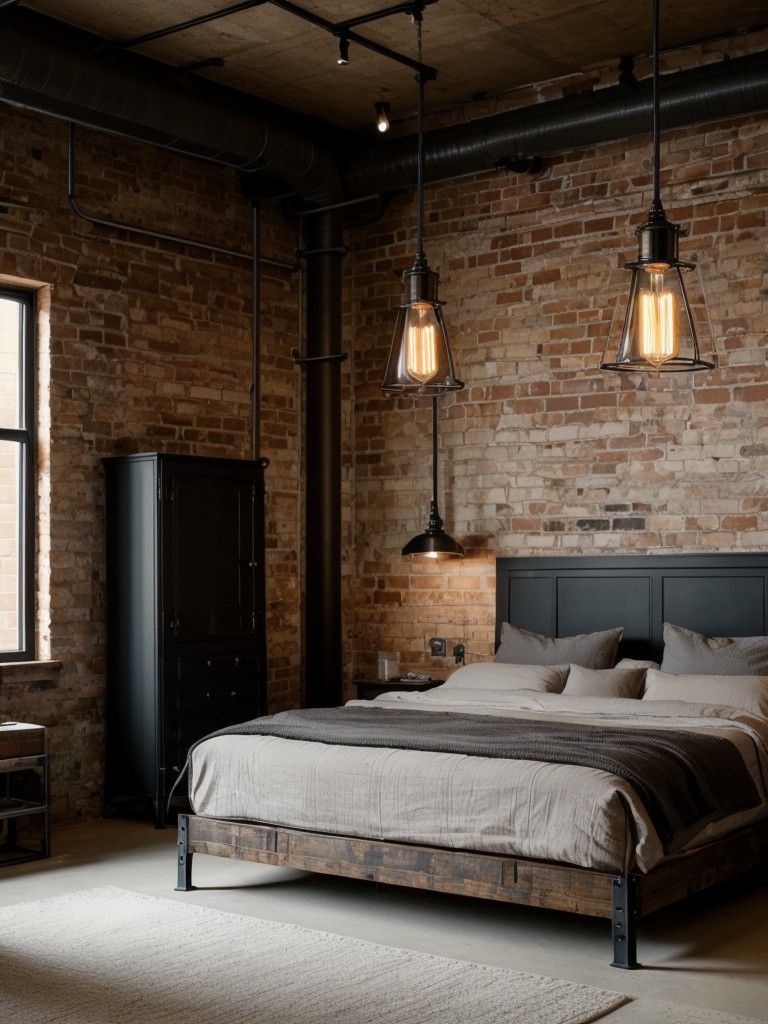 Industrial Chic: Transform Your Bedroom with Bold Lighting