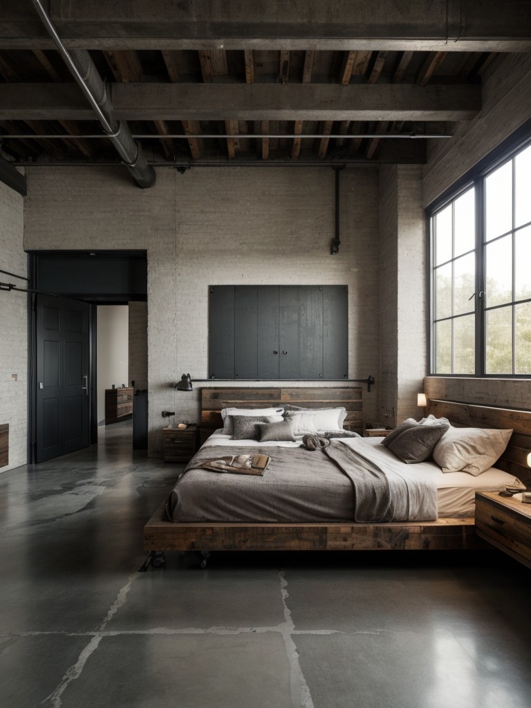 Bold & Stylish: Industrial Apartment Bedroom