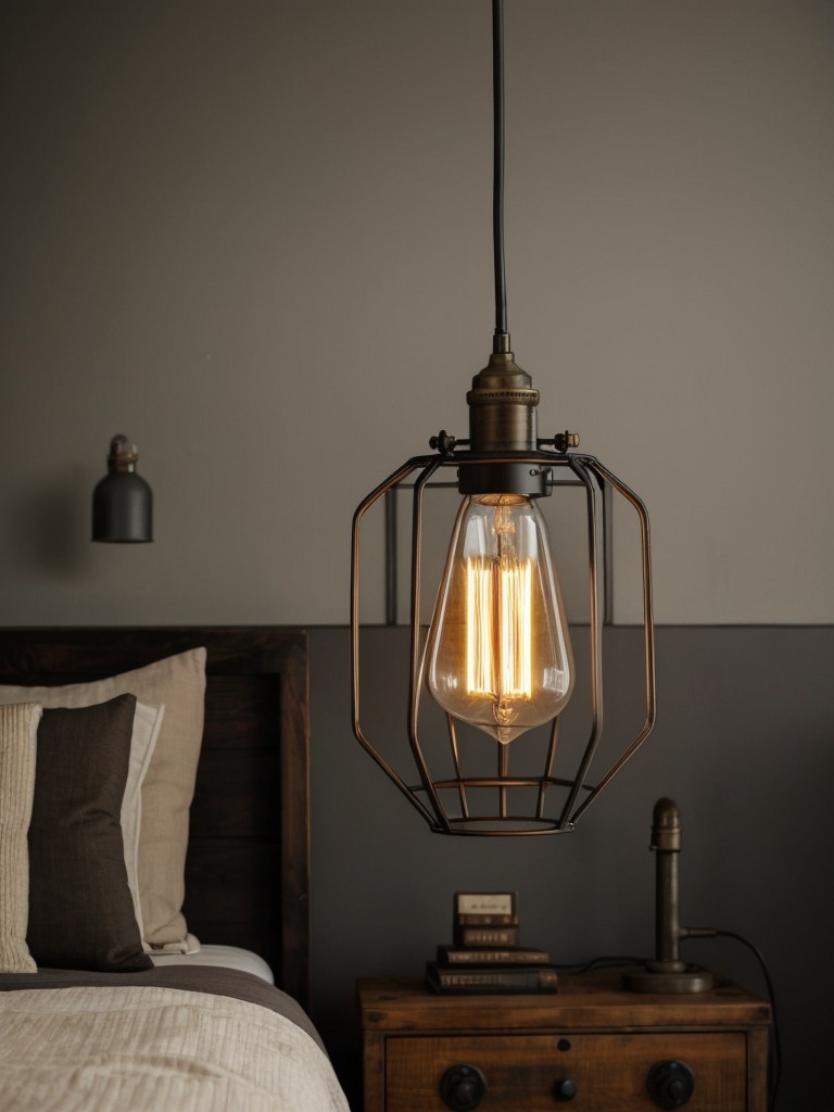 Vintage Industrial Glam: Illuminate Your Bedroom with Edison Bulb Pendant Lights!