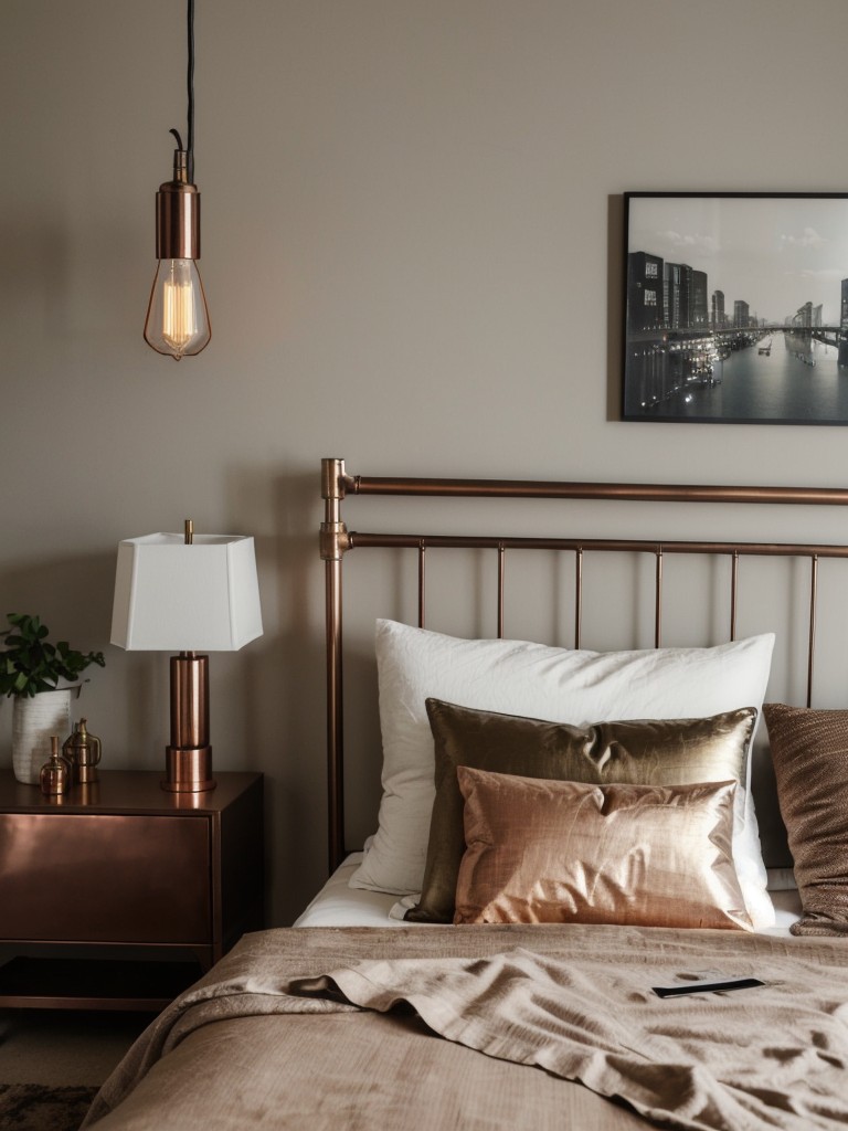 Metallic Accents for a Modern Bedroom: Illuminate Your Space with Copper and Brass