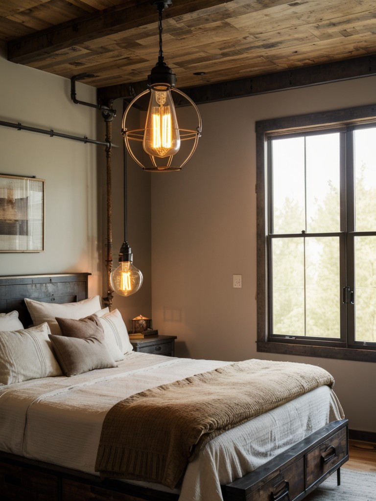 Cozy Industrial Vibes: Transform Your Bedroom with Vintage Lighting