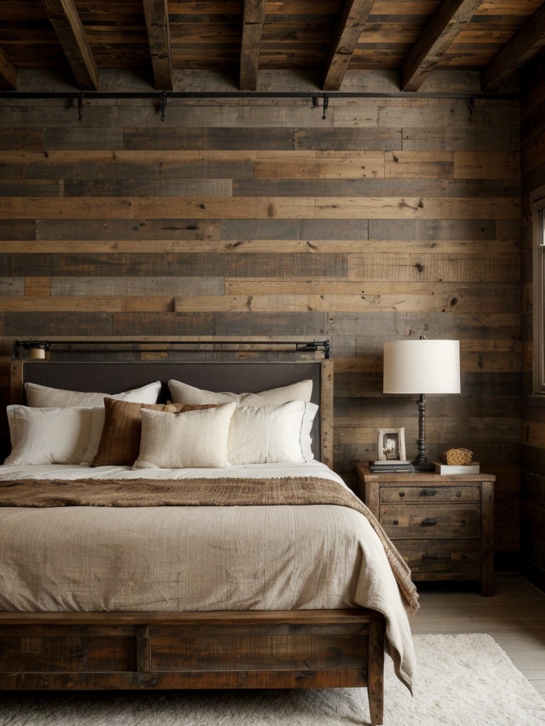 Cozy Industrial Rustic Bedroom: Reclaimed Wood & Rustic Textures