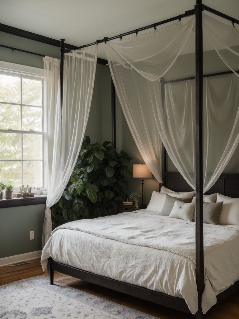 Dreamy Bedroom Canopy: Create a romantic retreat by adding a beautiful canopy above your bed.