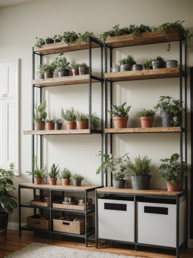 Get Creative with Greenery: Transform Your Bedroom with Custom Shelving