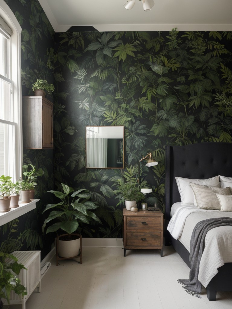 Greenify Your Bedroom with Industrial Style! Statement Wall Inspiration