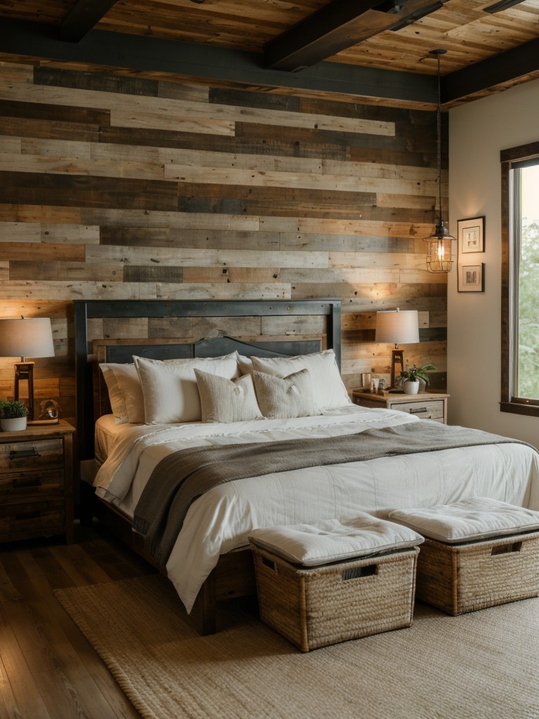 Rustic & Organic Bedroom Design: Embrace Industrial Lighting & Natural Elements