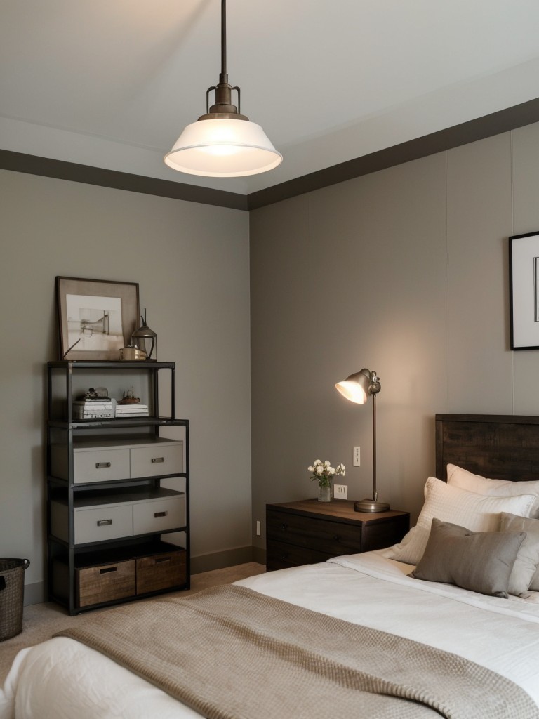 Industrial Chic: Create a Customized Bedroom with Clean Lines and Statement Lighting