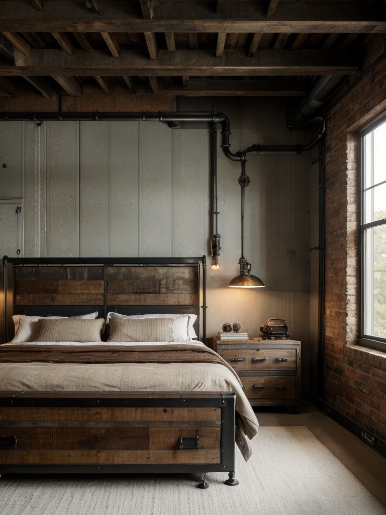 Vintage Industrial Vibes: Transform your Bedroom with Salvaged Materials!