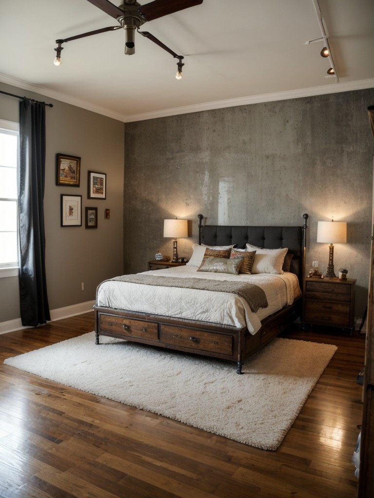 Bold & Vintage: Create an Eclectic Bedroom with Industrial Statement Walls