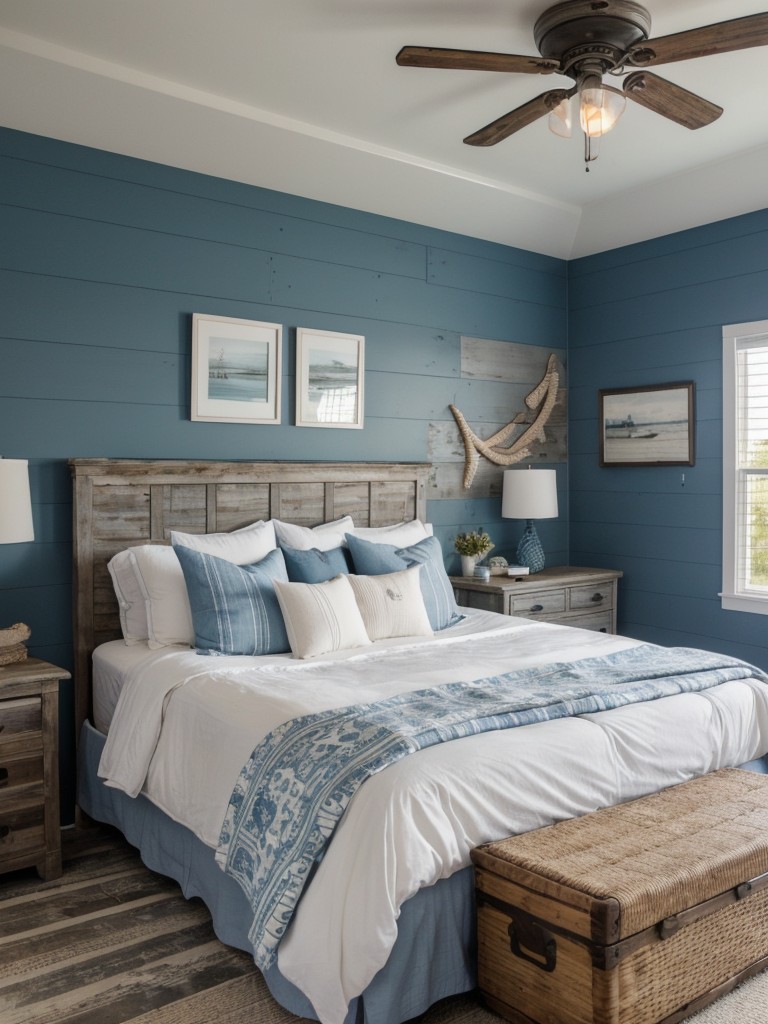 Coastal Oasis: Transform Your Bedroom with Industrial Statement Walls.