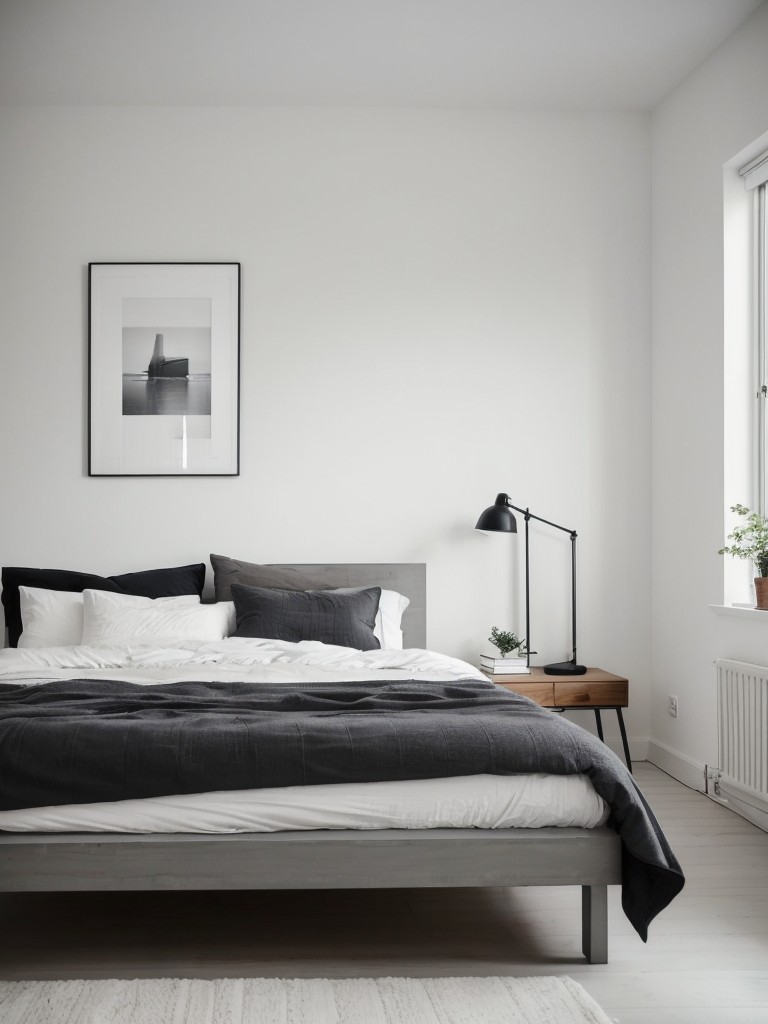 Minimalist Bedroom Retreat: Embrace Industrial Statement Walls