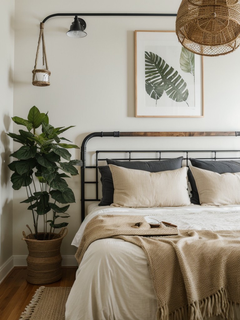 Botanical Bedroom Retreat: Industrial Statement Walls