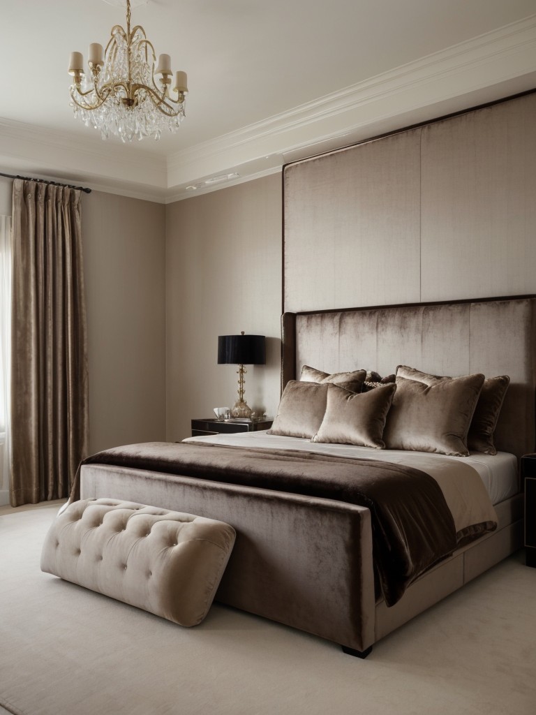 Luxe Velvet Bedroom: Glamorous Decor Inspiration.