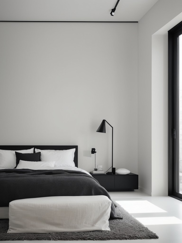 Sleek and Timeless: Minimalist Black and White Bedroom Design