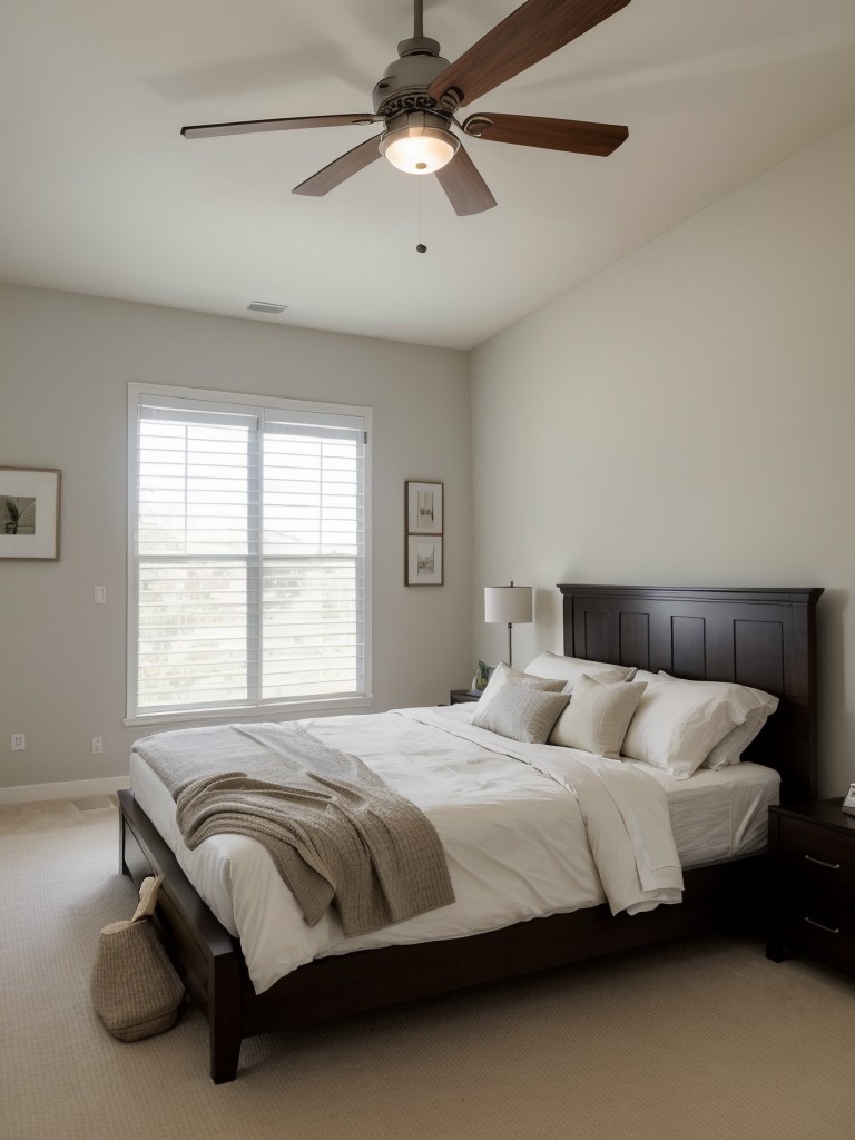 Serene Sanctuary: Create a Minimalist Bedroom Oasis with Adjustable Ceiling Fan