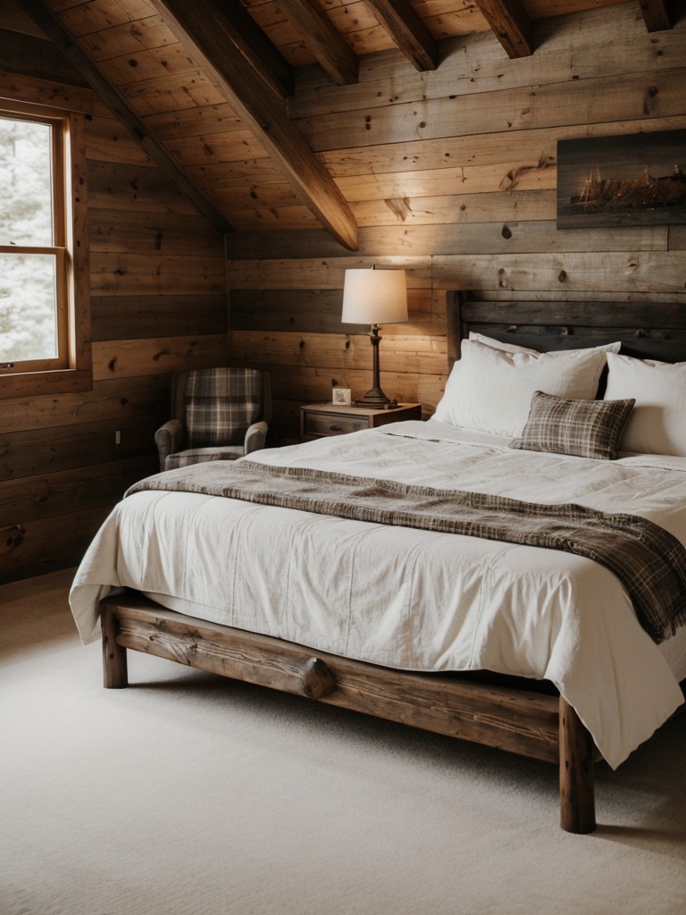 Cozy Cabin Vibes: Minimalist Bedroom Decor for a Rustic Haven