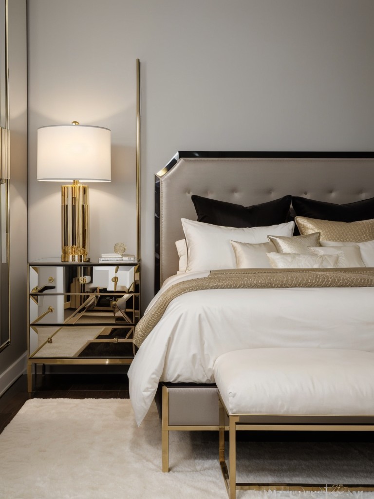 Glam up your modern bedroom with metallic accents!