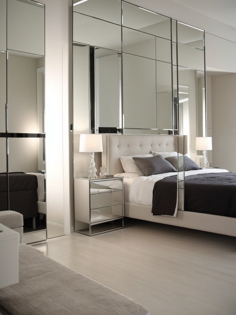 Space-Enhancing Mirrors for a Modern Apartment Bedroom