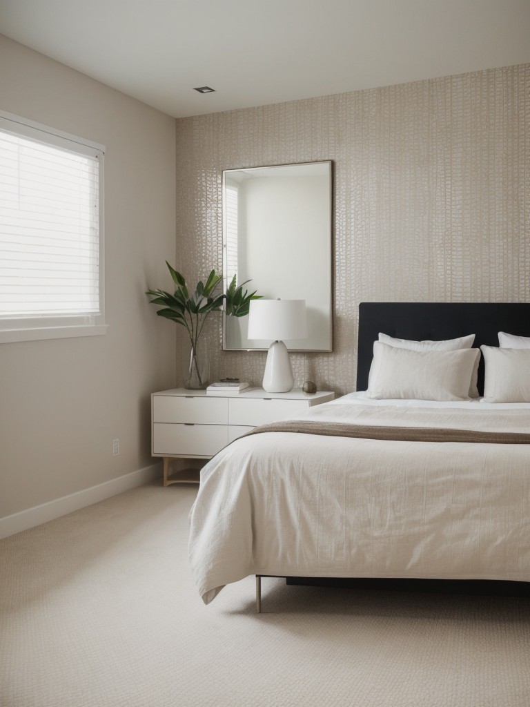 Minimalist Chic: Give Your Bedroom a Sleek Upgrade with Textured Wallpaper!